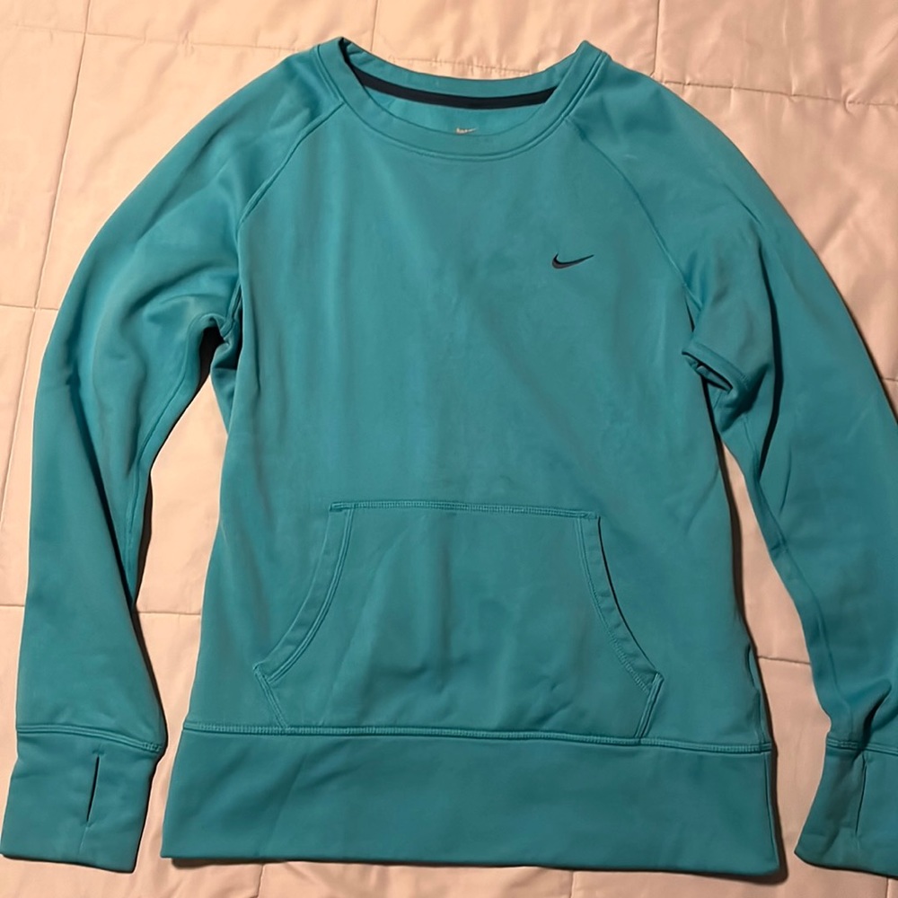 Nike therma-fit crew neck sweatshirt, teal size medium